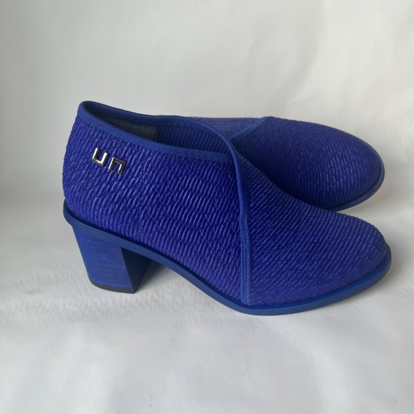 United Nude Fold Blue Marine Python Block Heel Leather Casual Booties 7 - Picture 10 of 15